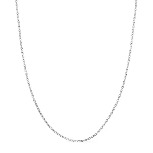18K CADENA ORO BLANCO FORZADA MACIZA ANCHO: 1MM LARGO: 50CM 2
