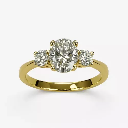 Anillo Oro 18K Oval Lab 1,44 ct