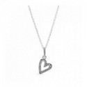 Heart sterling silver pendant with clear - 398688C01-50