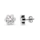 9K PENDIENTES ORO BLANCO MARGARITA LIGERA 6X6 MM CIERRE PRESION 0