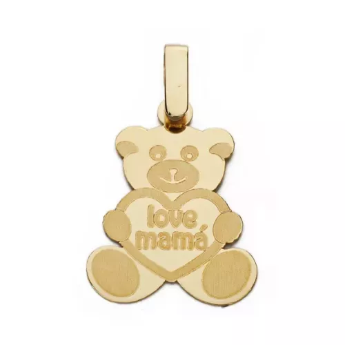 9K COLGANTE ORO AMARILLO MAMA OSO . 21X16 MM 0