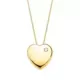 18K COLGANTE CORAZON CIRCONITA ORO AMARILLO CADENA 1