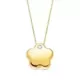 18K COLGANTE FLOR CIRCONITA ORO AMARILLO CADENA 42CM 1