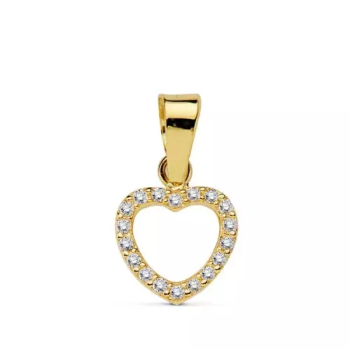 18K COLGANTE ORO AMARILLO CORAZON CIRCONITA 8 CM 0
