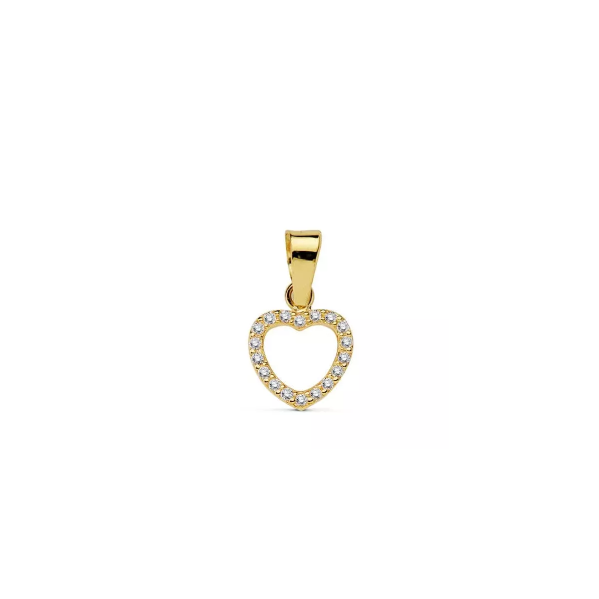 18K COLGANTE ORO AMARILLO CORAZON CIRCONITA 8 CM 0
