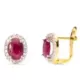 9K PENDIENTES ORO BICOLOR RUBI CON CIRCONTIAS BLANCAS 6X4 MM. CIERRE CATALAN 1