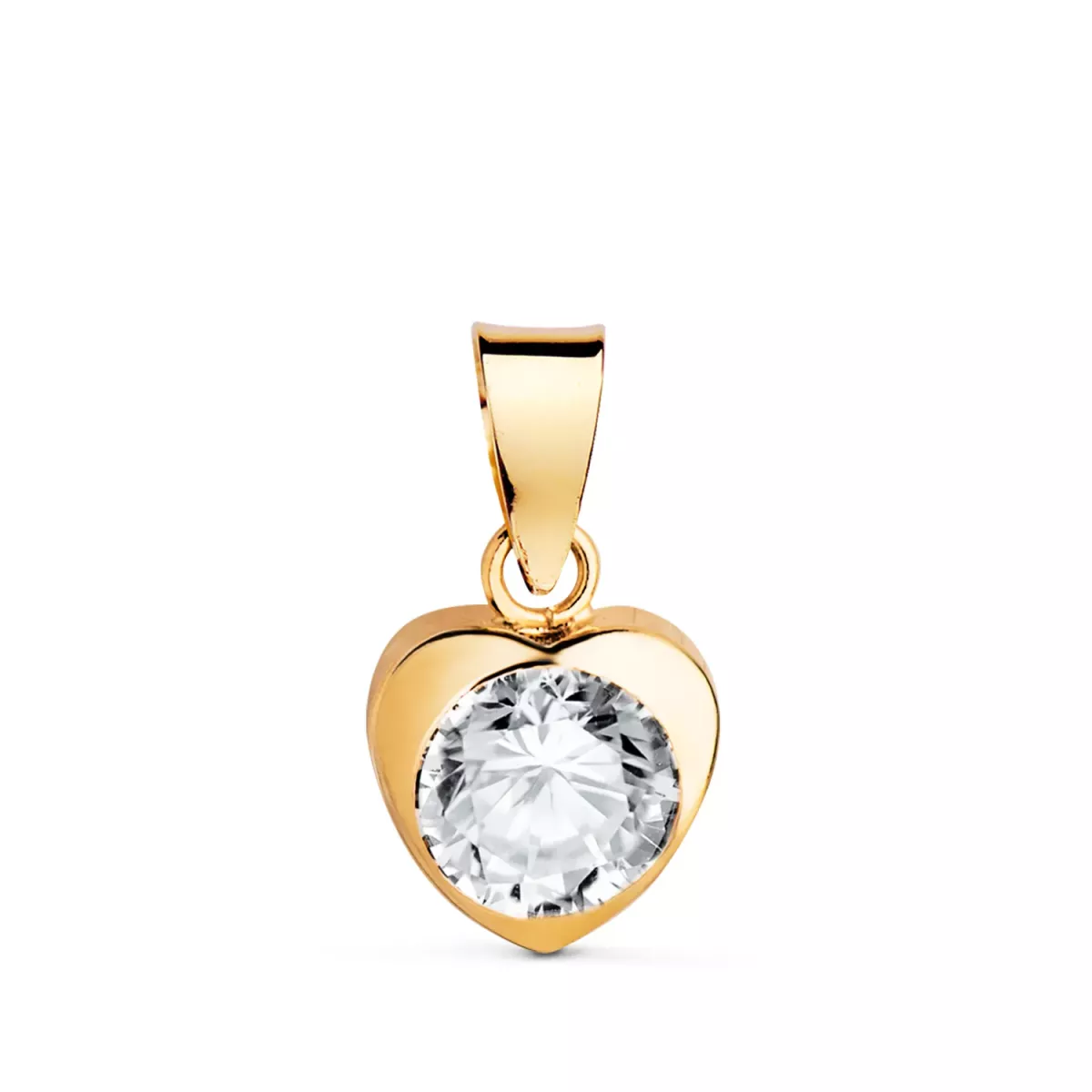 18K COLGANTE ORO AMARILLO CORAZON CON CIRCONITA. MEDIDA: 7