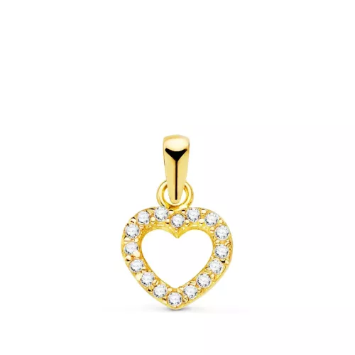 18K COLGANTE ORO AMARILLO CORAZON MINI CON CIRCONITA 7.5X7 MM 0