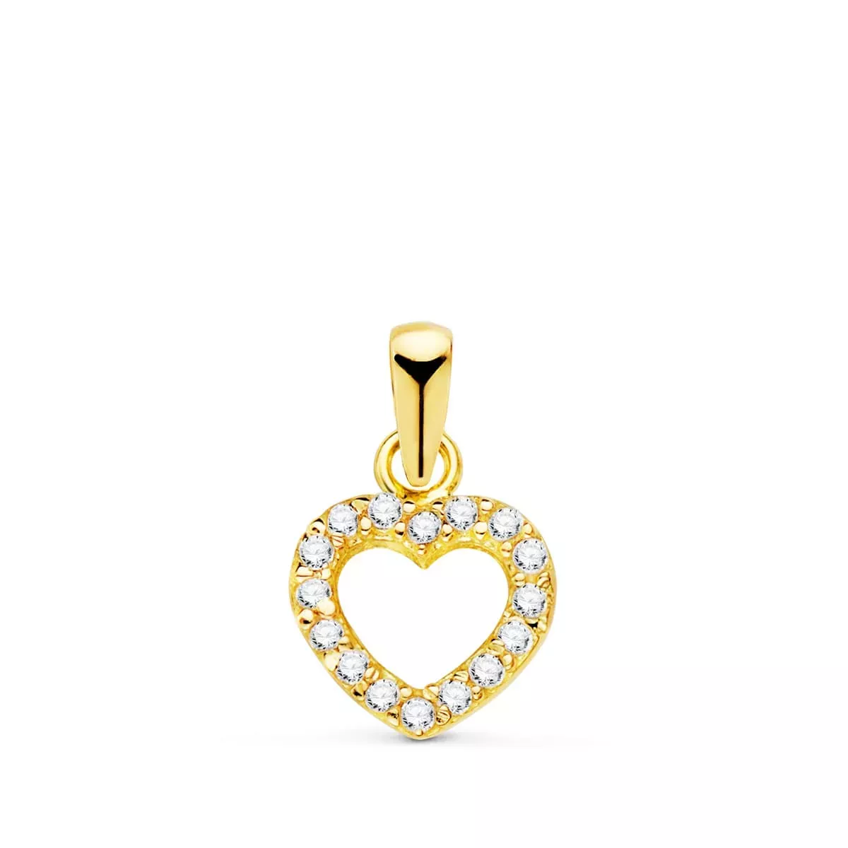 18K COLGANTE ORO AMARILLO CORAZON MINI CON CIRCONITA 7.5X7 MM 0