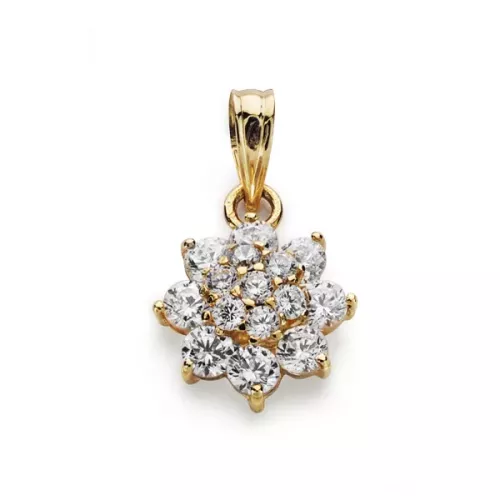 18K COLGANTE ORO AMARILLO CUAJO CIRCONITA 14X12 MM 1