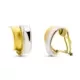 9K PENDIENTES ORO BICOLOR BANDAS 14X9 MM CIERRE OMEGA 1
