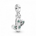 Cactus sterling silver dangle charm with - 798372NRG