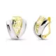 9K PENDIENTES ORO BICOLOR BANDAS 16X13 MM CATALAN 1
