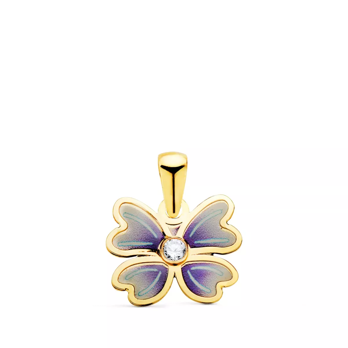 18K COLGANTE ORO AMARILLO MARIPOSA AZUL CON CIRCONITA. 11