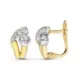 9K PENDIENTES ORO BICOLOR CIRCONITA 10X7 MM CIERRE CATALAN 1