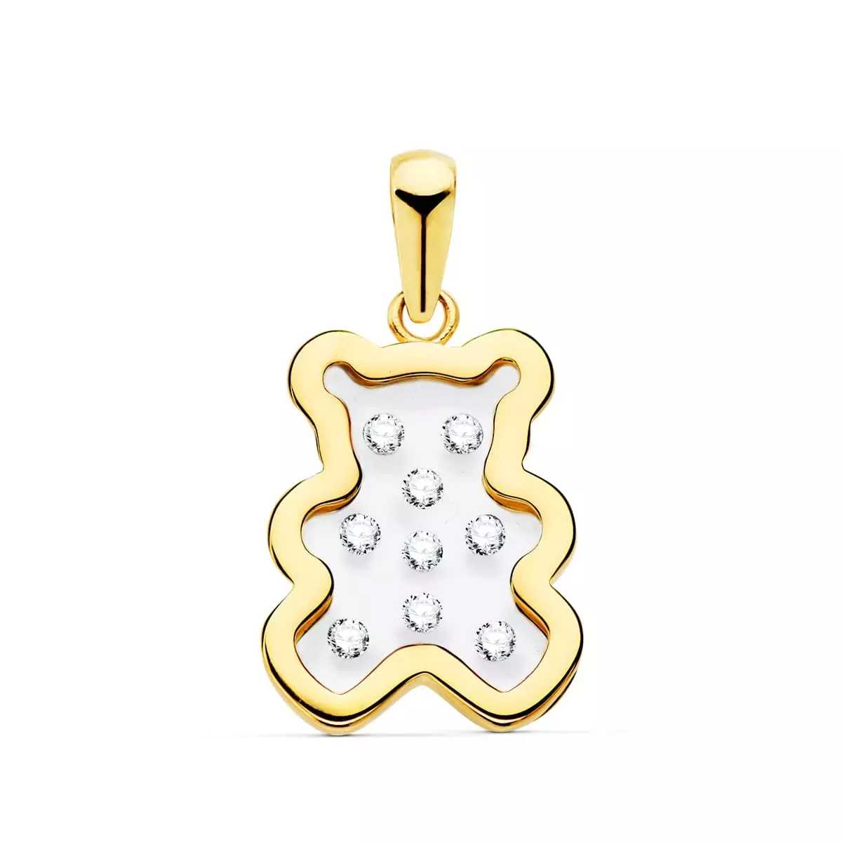 18K COLGANTE ORO AMARILLO OSO AIRSHINE TRANSPARENTE CON CIRCONITA 14X11 MM 0