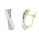 9K PENDIENTES ORO BICOLOR BANDAS CRUZADA CIRCONITA 18X8 MM CATALAN 1