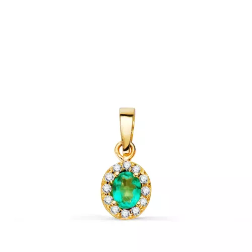 18K COLGANTE ORO AMARILLO PIEDRA OVAL TOPACIO PARAIBA Y CIRCONITAS. 6