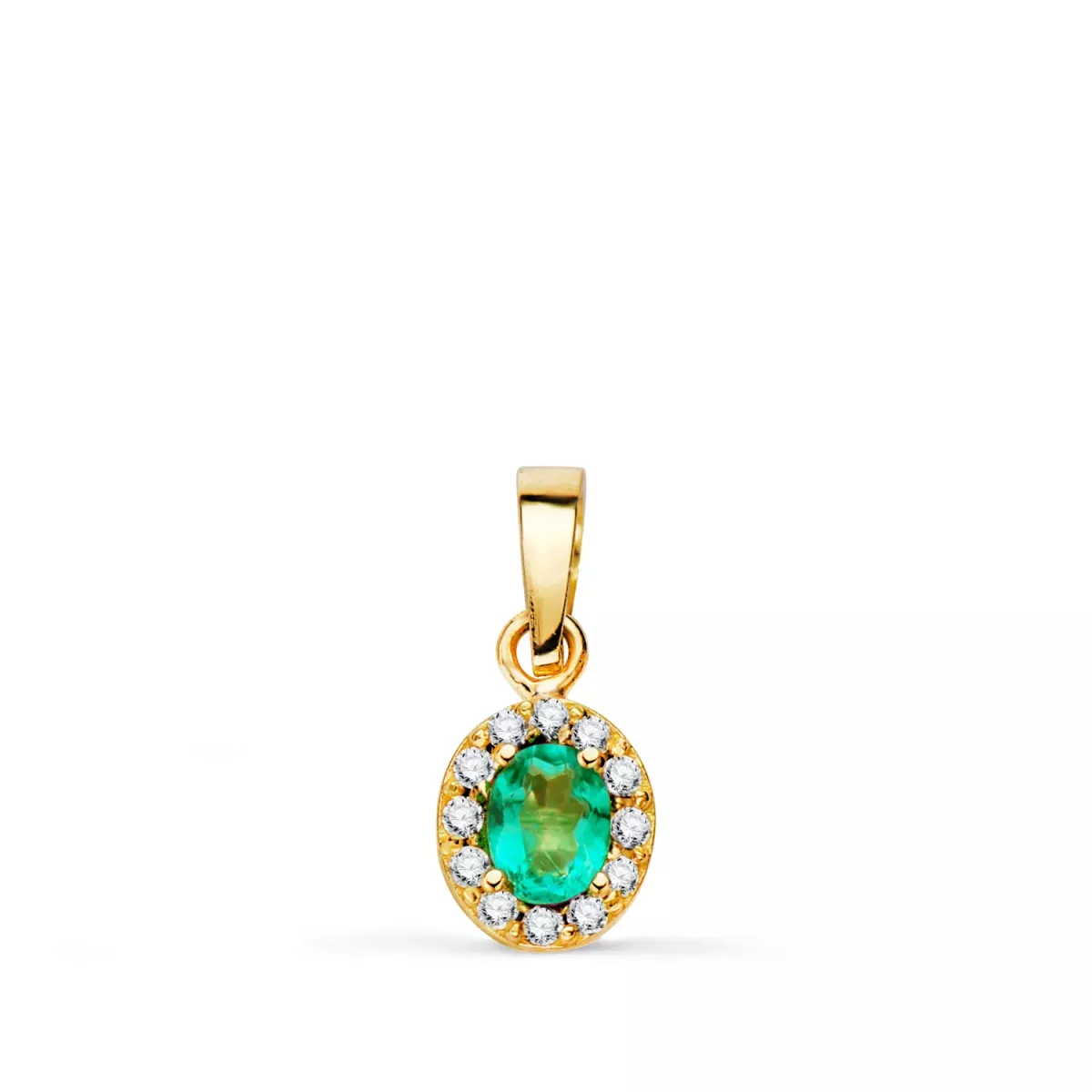 18K COLGANTE ORO AMARILLO PIEDRA OVAL TOPACIO PARAIBA Y CIRCONITAS. 6