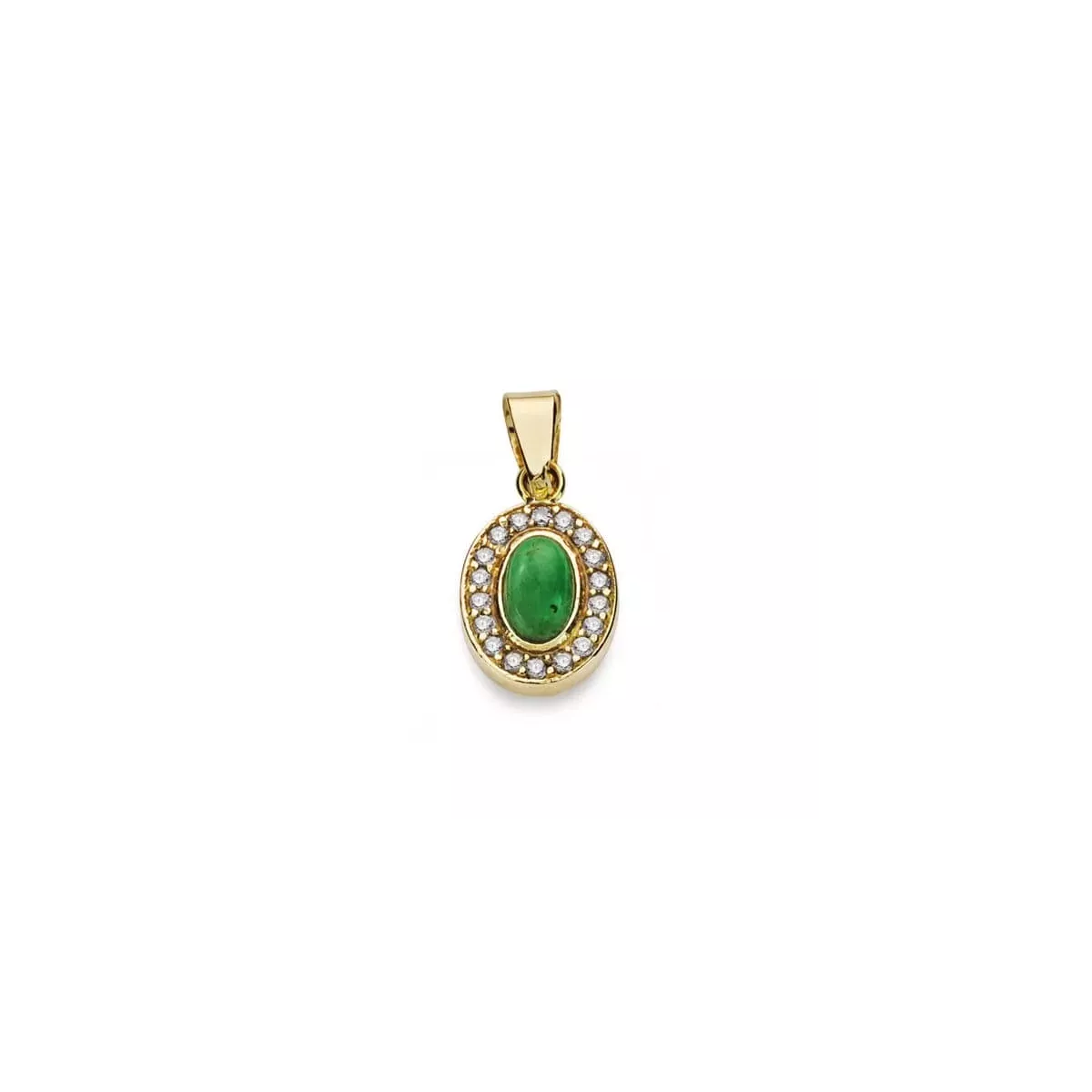 18K COLGANTE ORO AMARILLO PIEDRA VERDE MOTIVO 9X7 MM 0