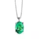 18K COLGANTE CON CADENA ORO BLANCO ESMERALDA RECRISTALIZADA 7X5 MM 0