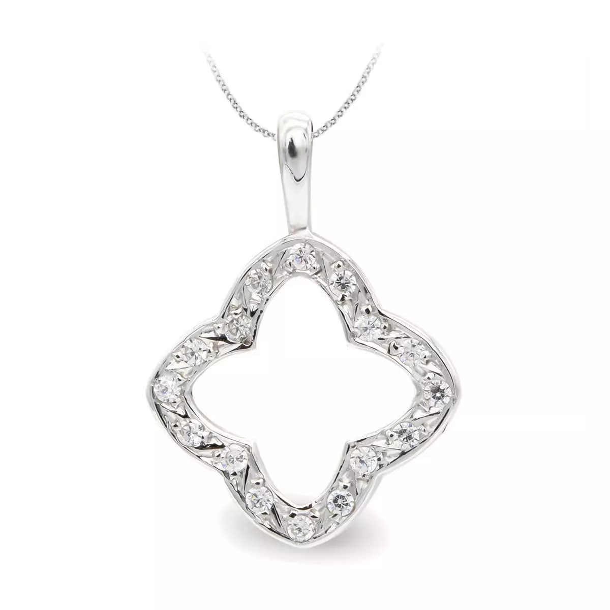 18K COLGANTE ORO BLANCO CIRCONITA 22X15 MM 1