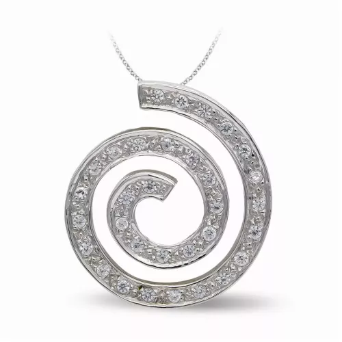 18K COLGANTE ORO BLANCO CIRCONITA ESPIRAL. 3