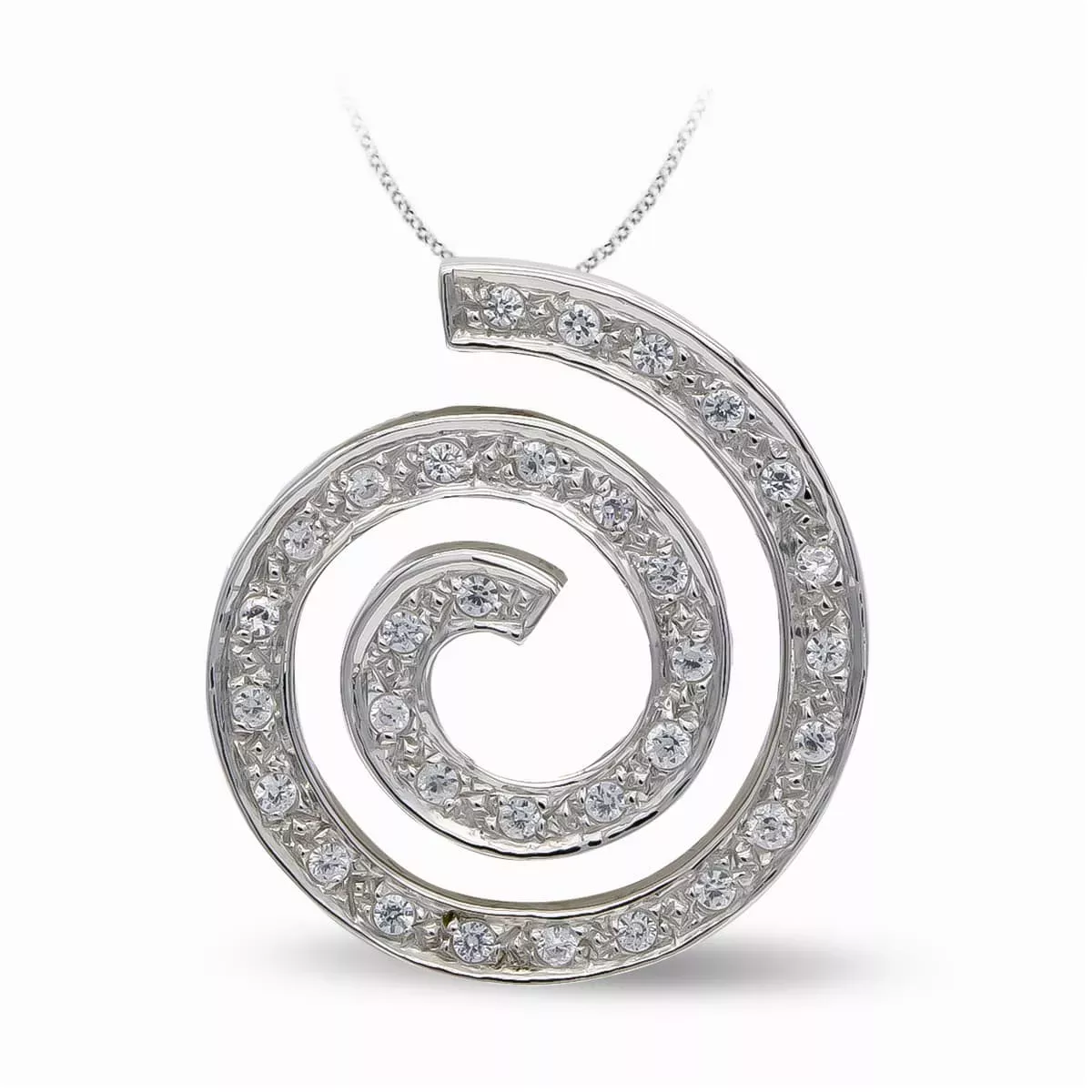 18K COLGANTE ORO BLANCO CIRCONITA ESPIRAL. 3