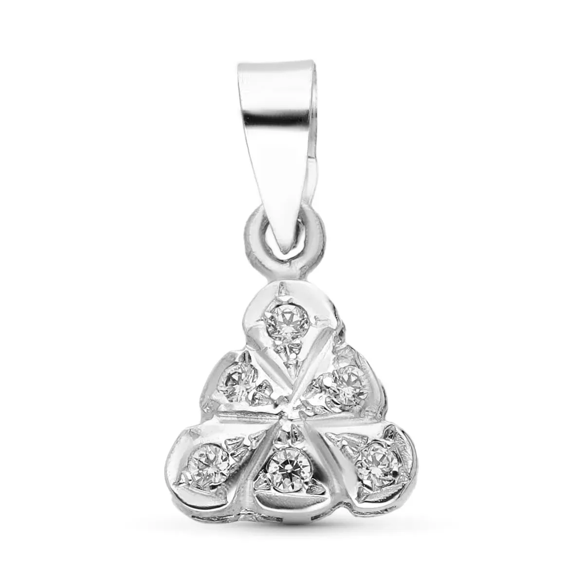 18K COLGANTE ORO BLANCO CIRCONITA TRIANGULO 9 MM 0