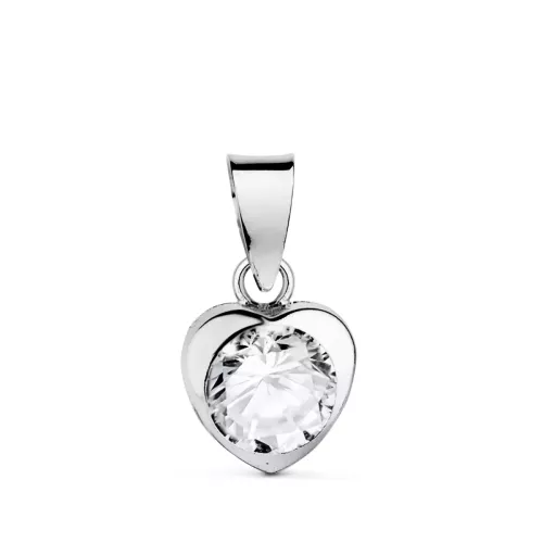 18K COLGANTE ORO BLANCO CORAZON CON CIRCONITA. MEDIDA: 7