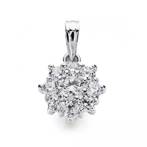 18K COLGANTE ORO BLANCO CUAJO CIRCONITA 13X10 MM 1