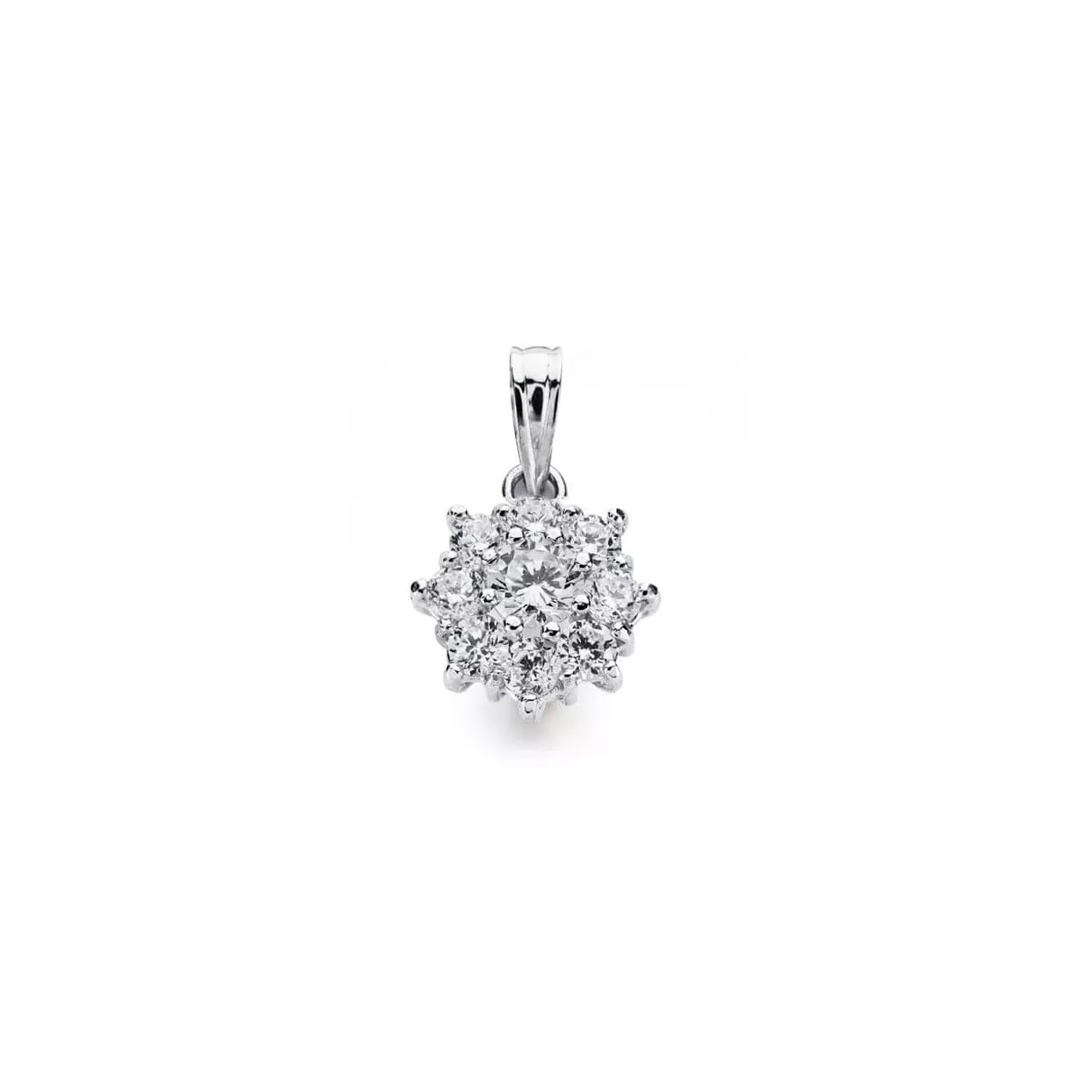 18K COLGANTE ORO BLANCO CUAJO CIRCONITA 13X10 MM 1