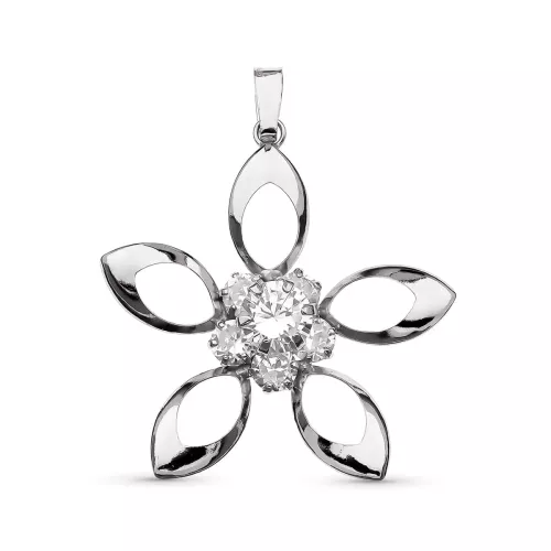 18K COLGANTE ORO BLANCO FLOR 30X29 MM 2,10gr