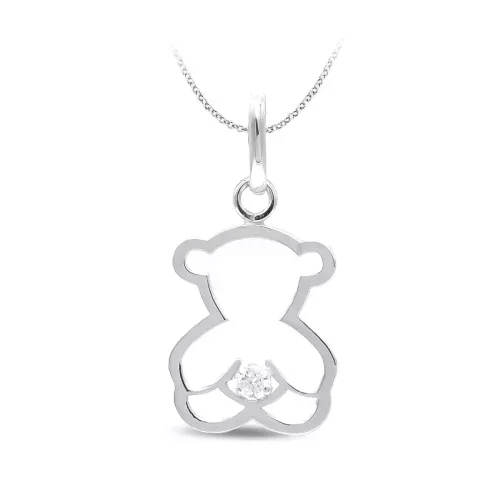 18K COLGANTE ORO BLANCO OSO CIRCONITA ORO BLANCO 0,37gr