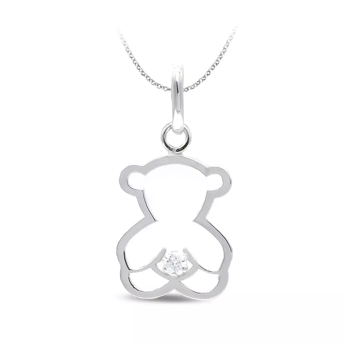 18K COLGANTE ORO BLANCO OSO CIRCONITA ORO BLANCO 0