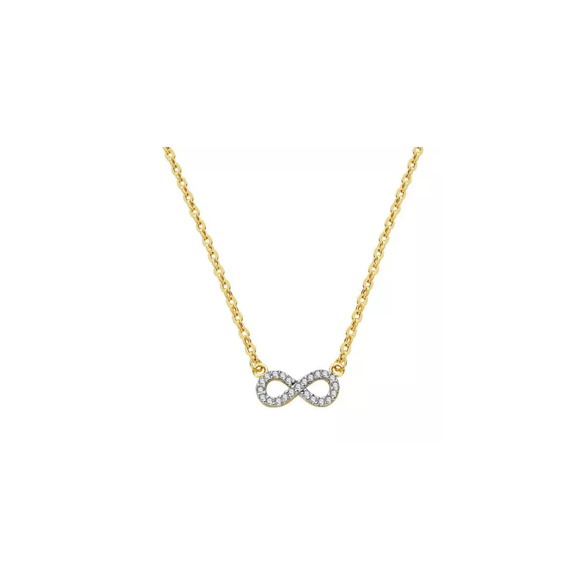 18K COLGANTE ORO BICOLOR INFINITO 12X5 MMCADENA 45CM 2