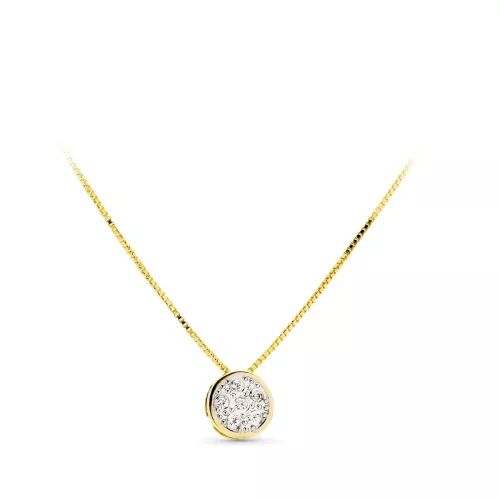 18K COLGANTE ORO BICOLOR REDONDO CIRCONITA 5.5 MM CON CADENA 1
