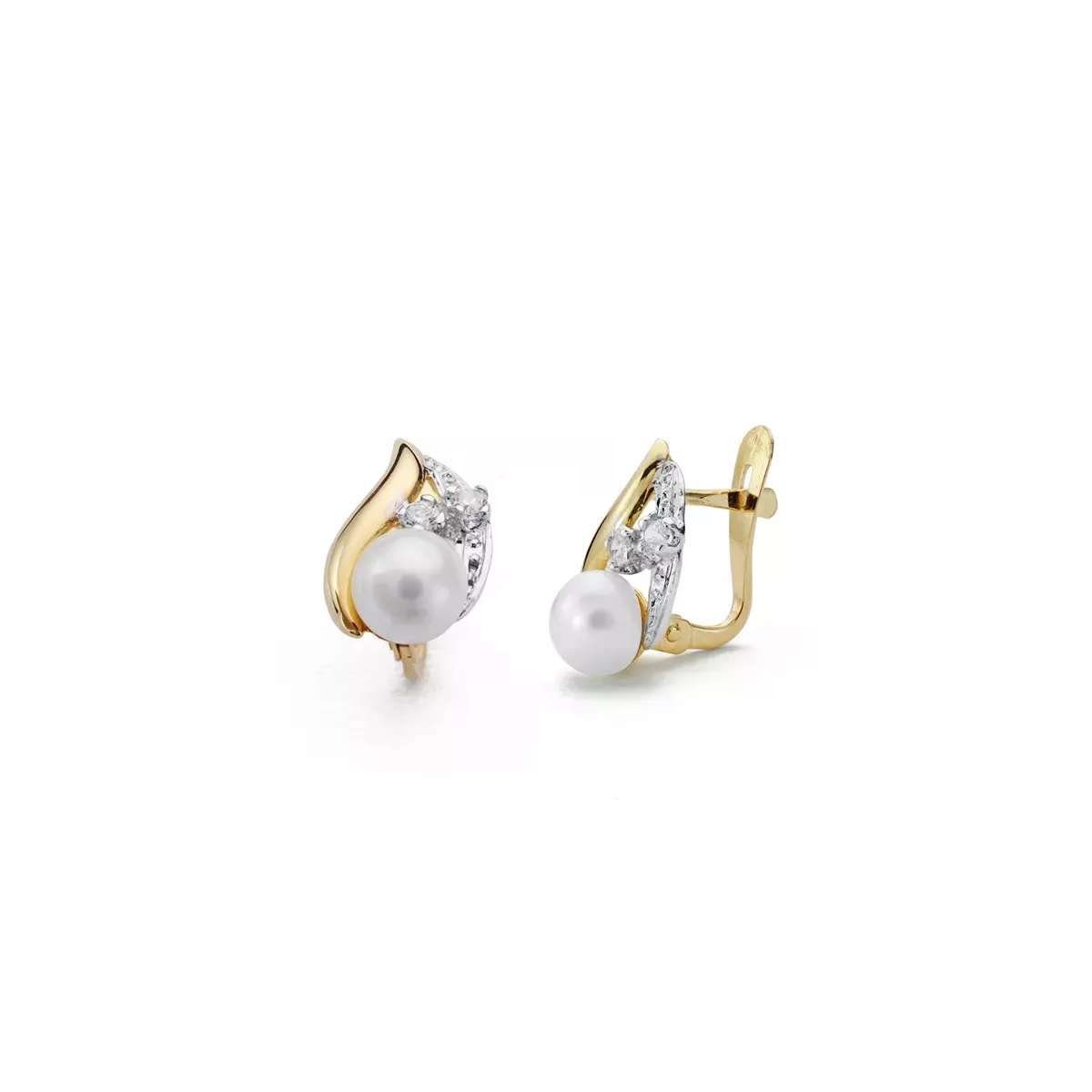 9K PENDIENTES BICOLOR 11X7 MM 1