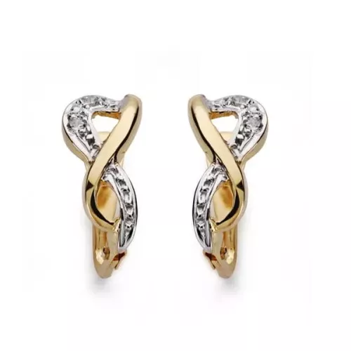 9K PENDIENTES BICOLOR 12X5 MM CIERRE CATALAN 1