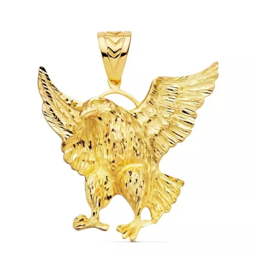 18K COLGANTE AGUILA CALVA AMERICANA ORO AMARILLO 49X47 MM 22