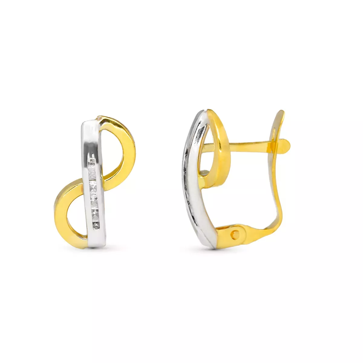 9K PENDIENTES BICOLOR 15X8 MM CIERRE CATALAN 1