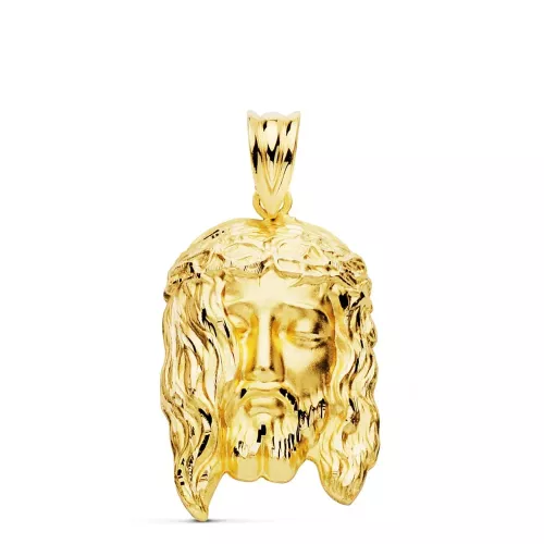 18K COLGANTE COLGANTE ORO AMARILLO CABEZA DE CRISTO 26X16 MM 3
