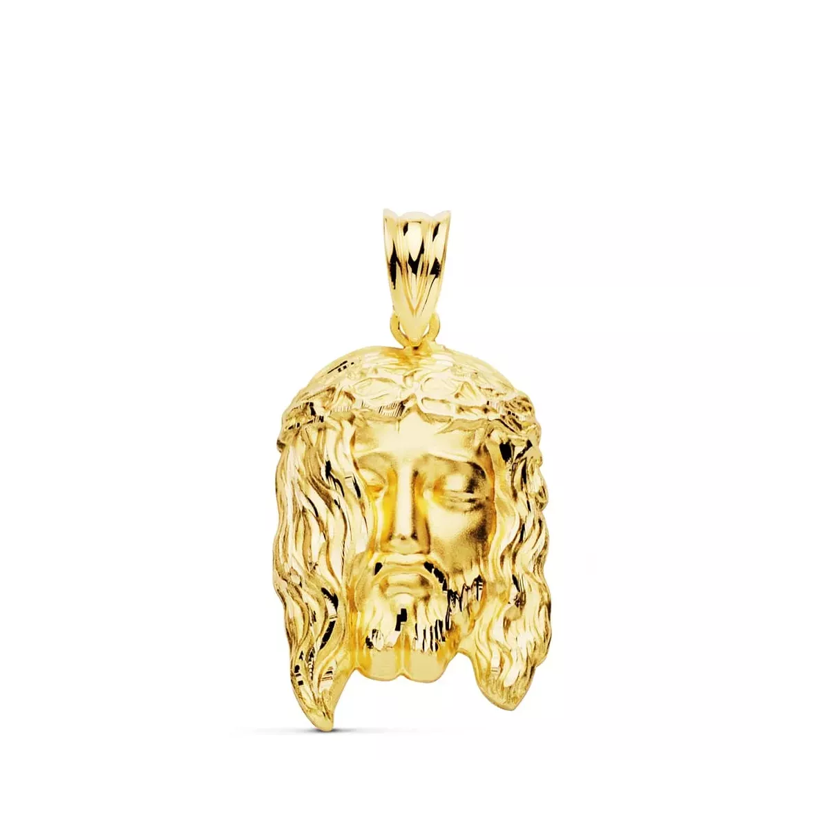 18K COLGANTE COLGANTE ORO AMARILLO CABEZA DE CRISTO 26X16 MM 3