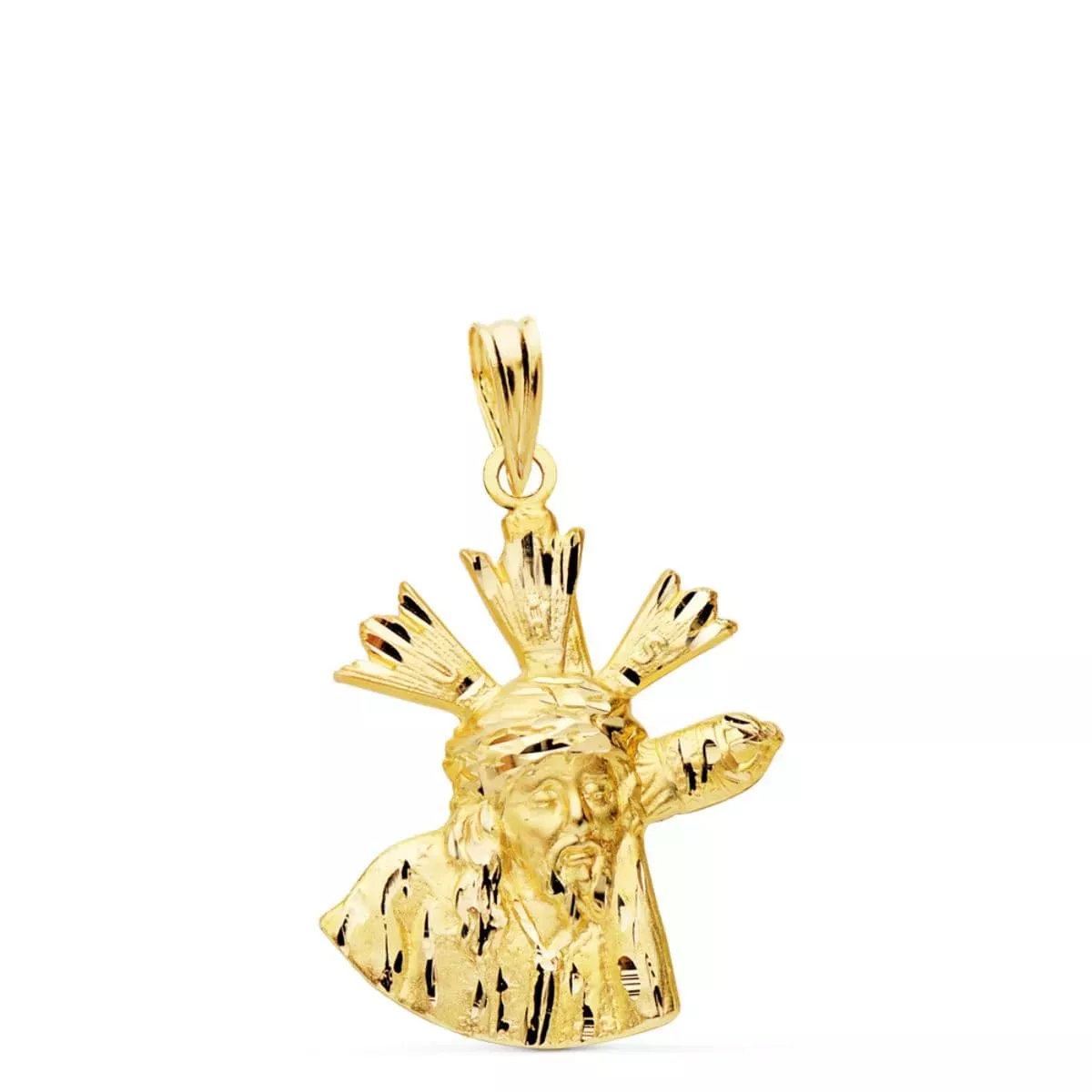 18K COLGANTE CRISTO DEL GRAN PODER SILUETA ORO AMARILLO 24X18 MM 2