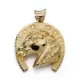 18K COLGANTE DE HERRADURA CON CABALLO ORO AMARILLO 50X44 MM 40