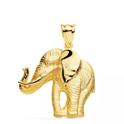 18K COLGANTE ELEFANTE SILUETA ORO AMARILLO 32X30 MM 10