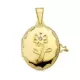 18K COLGANTE GUARDAPELO DIJE PORTAFOTOS ORO AMARILLO FLOR CIRCONITA 22X19 MM 4