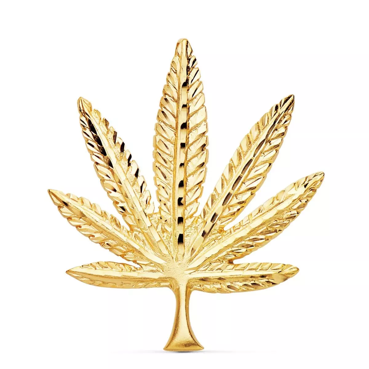 18K COLGANTE HOJA MARIHUANA ORO AMARILLO 44X37 MM 7