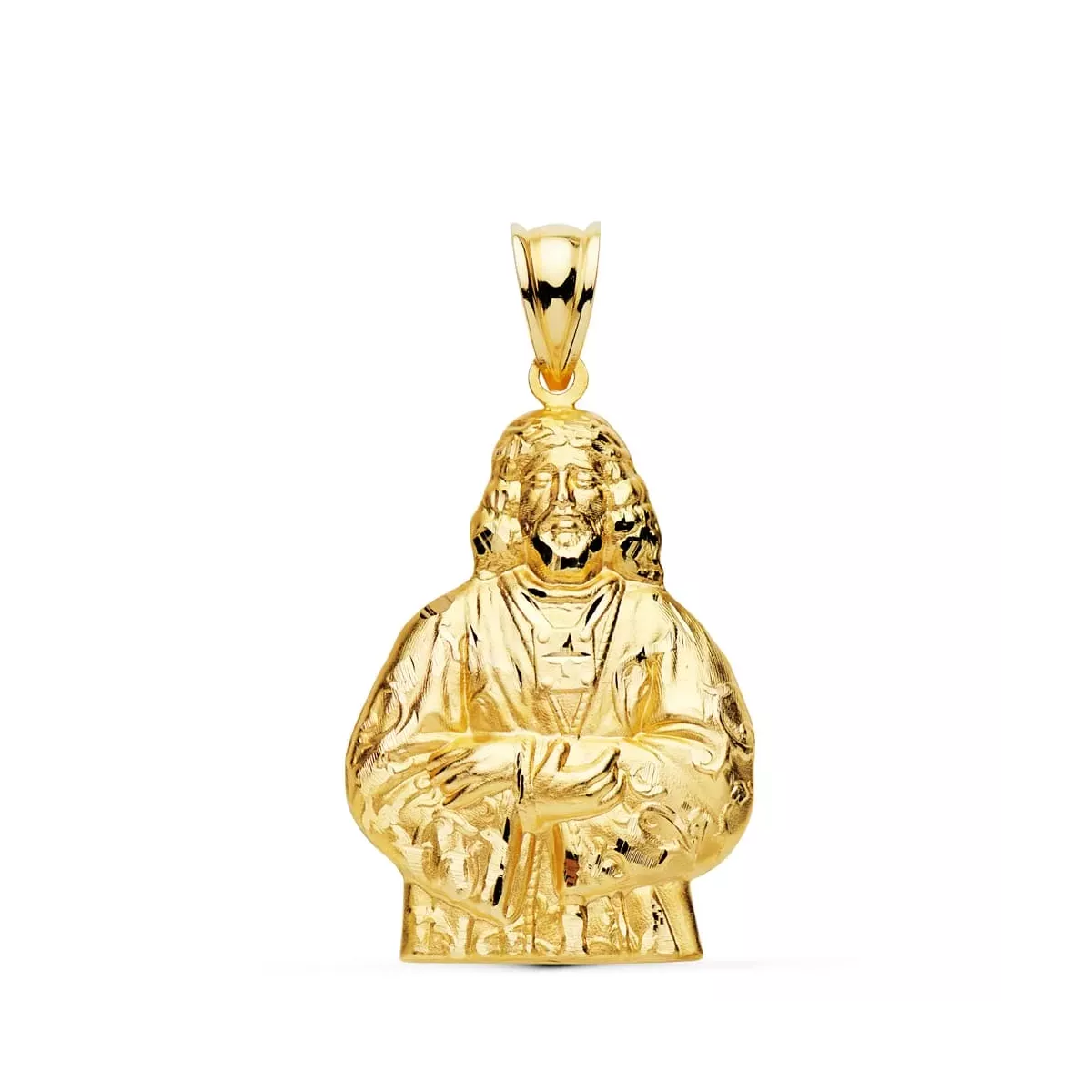 18K COLGANTE MEDALLA SILUETA CRISTO MEDINACELLI ORO AMARILLO 31X20 MM 4
