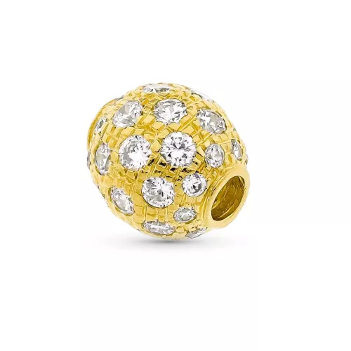 18K COLGANTE ORO AMARILLO BOLA CON CIRCONITAS 5